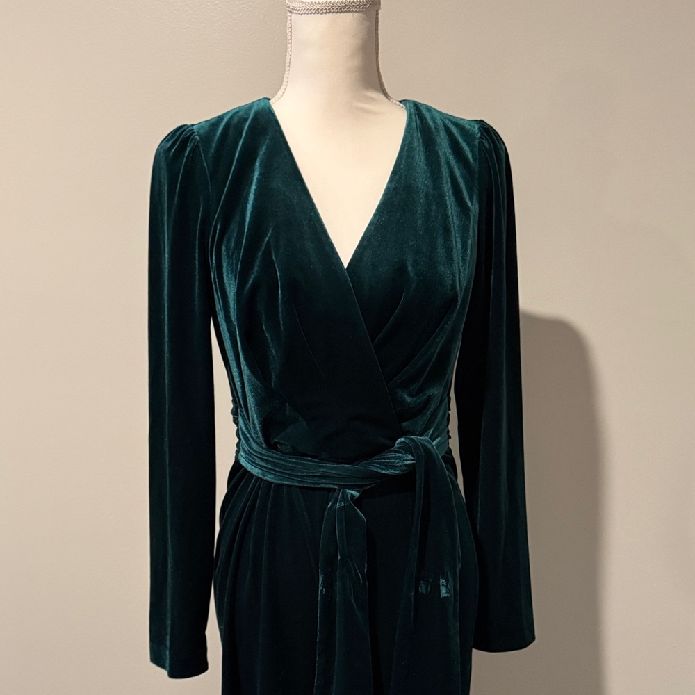 ANTONIO MELANI Teal Velvet Jumpsuit